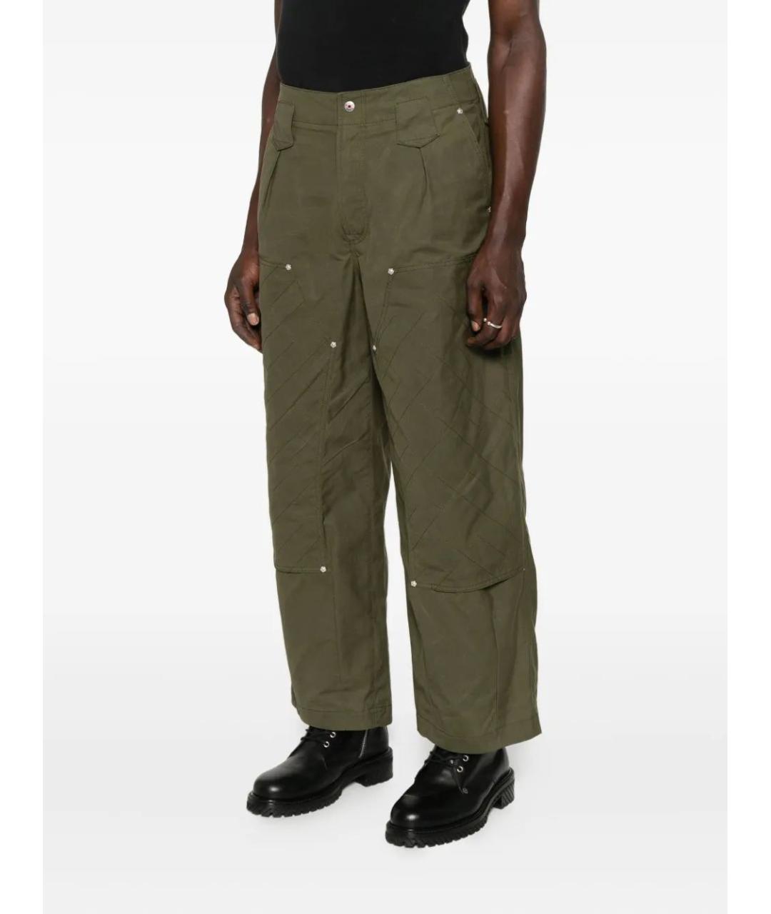 KENZO Зеленые хлопковые повседневные брюки, фото 2