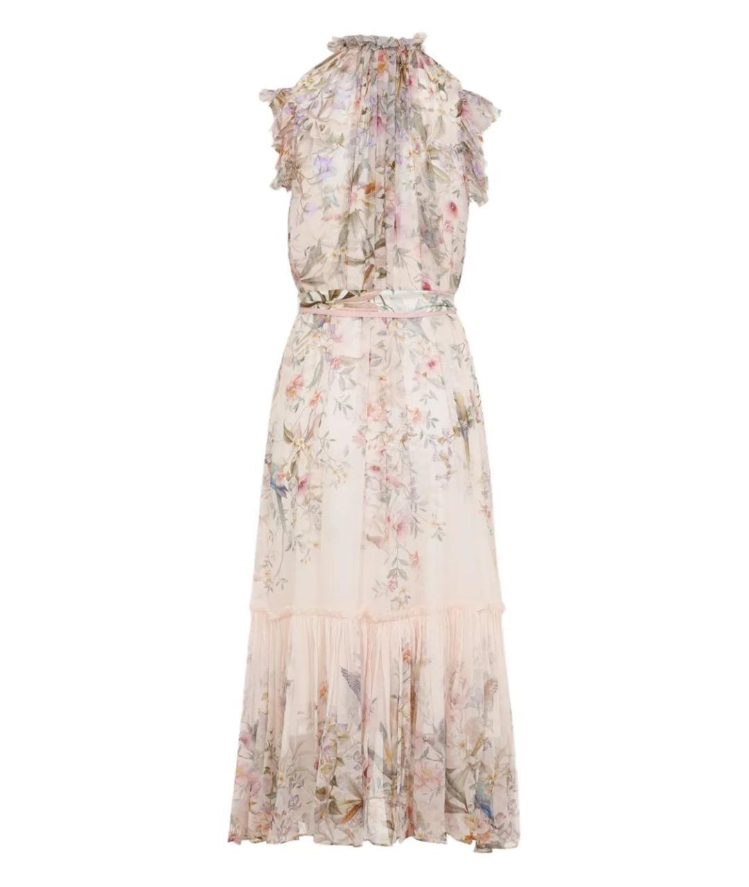 ZIMMERMANN Бежевое шелковое повседневное платье, фото 2