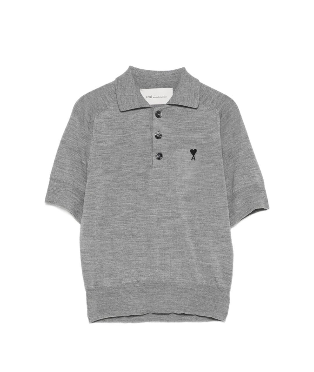 Ami Paris Серая шерстяная футболка, фото 1