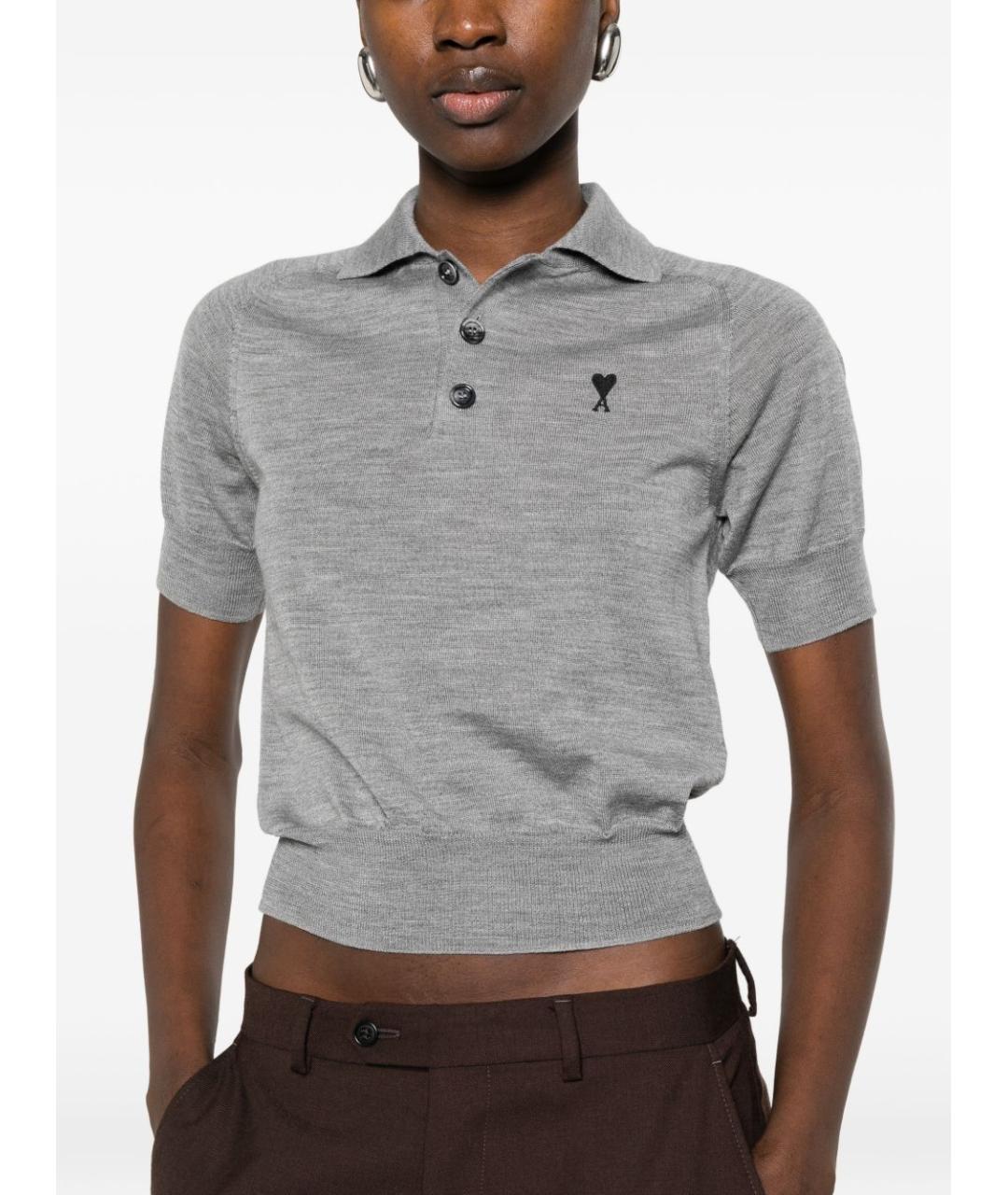 Ami Paris Серая шерстяная футболка, фото 3