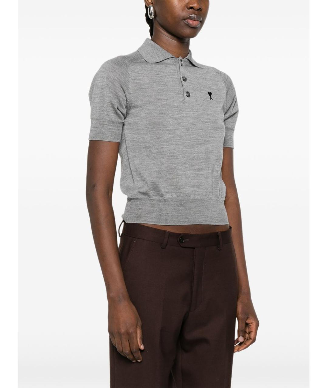 Ami Paris Серая шерстяная футболка, фото 4