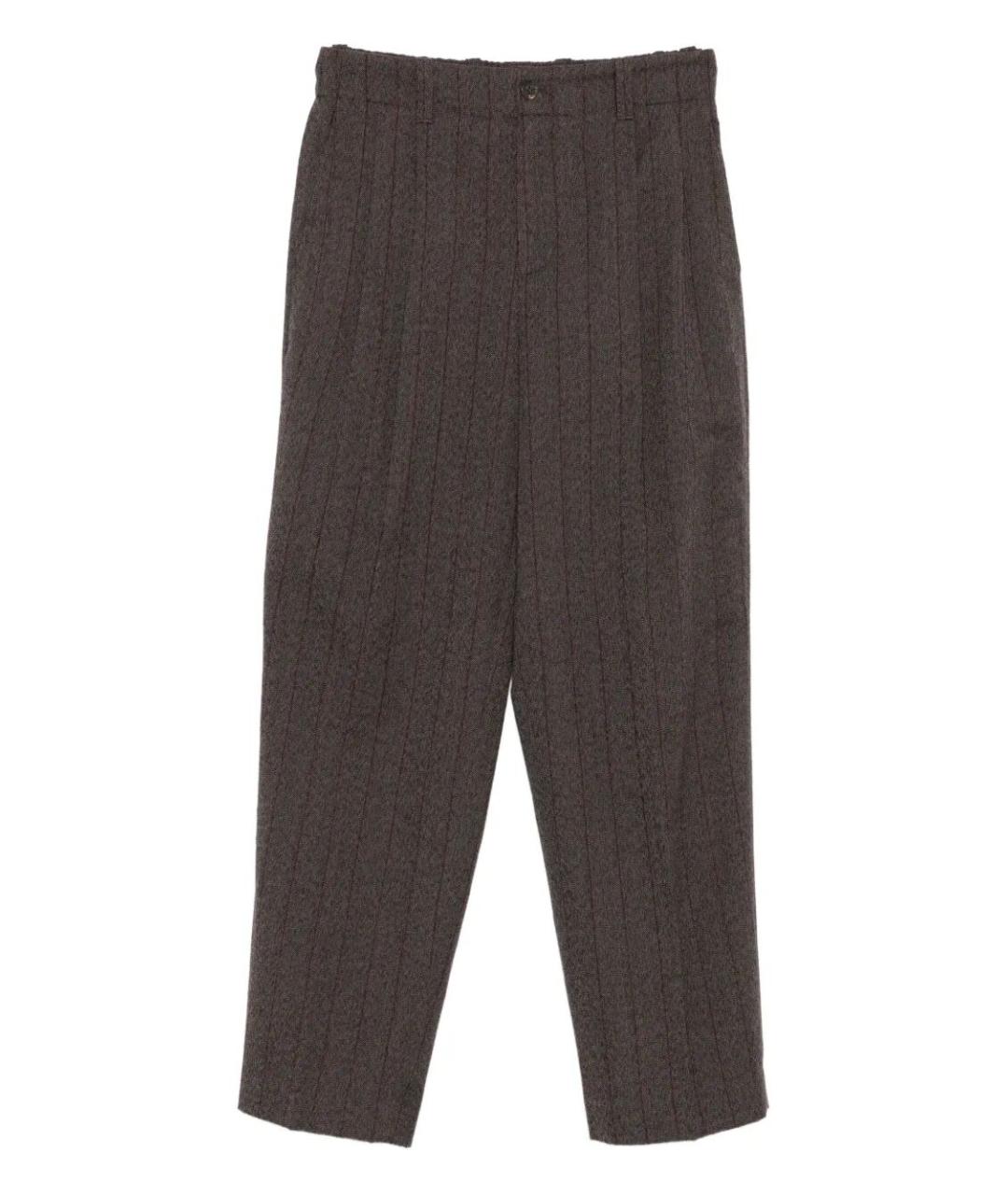 GOLDEN GOOSE DELUXE BRAND Коричневые шерстяные повседневные брюки, фото 4