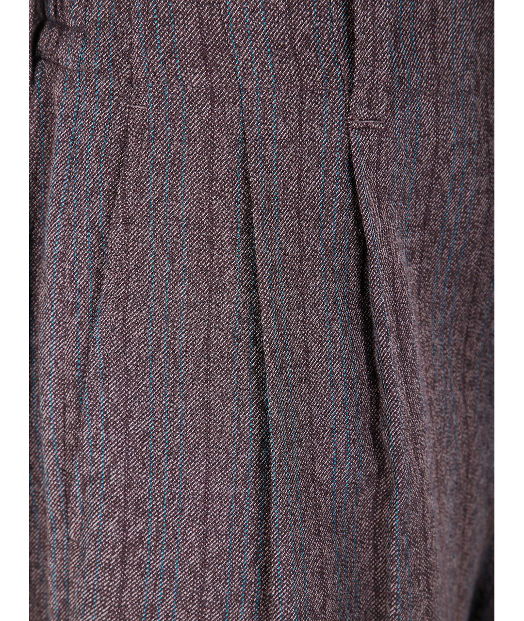 GOLDEN GOOSE DELUXE BRAND Коричневые шерстяные повседневные брюки, фото 3