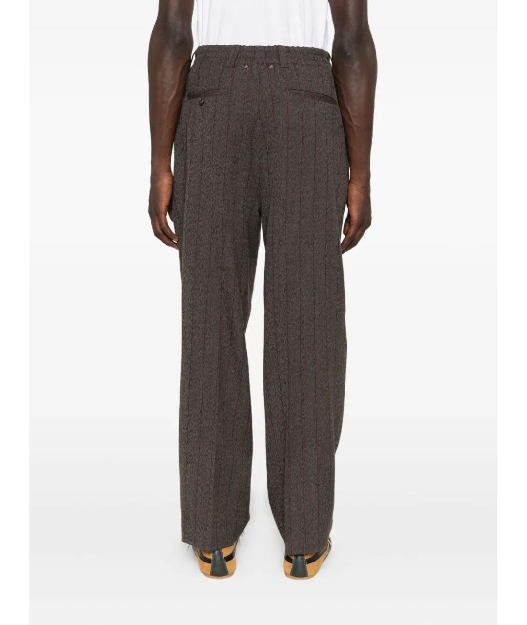 GOLDEN GOOSE DELUXE BRAND Коричневые шерстяные повседневные брюки, фото 5