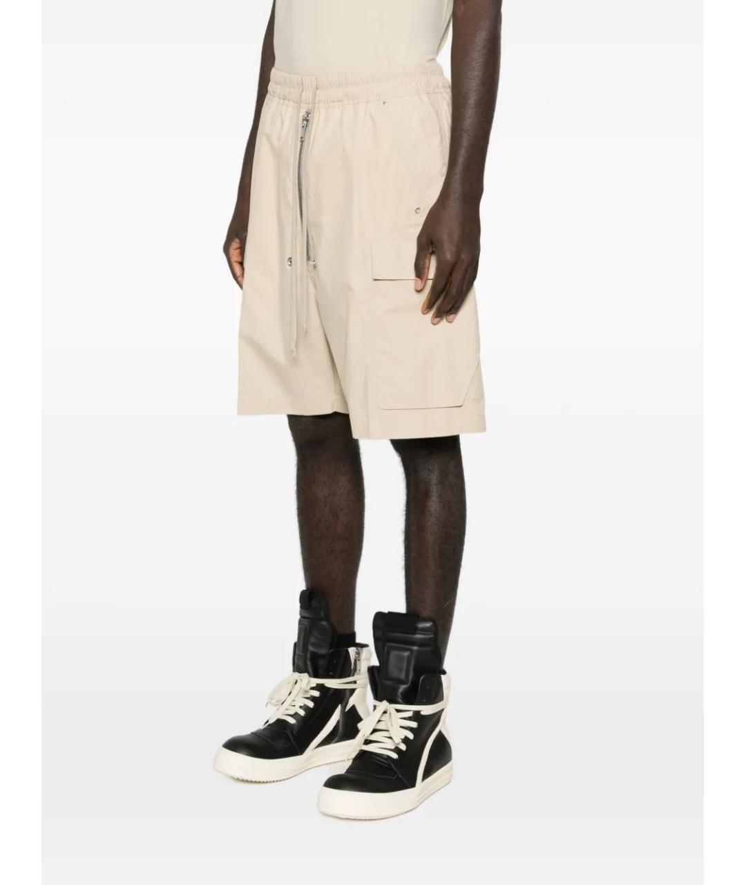 RICK OWENS Бежевые хлопковые шорты, фото 2