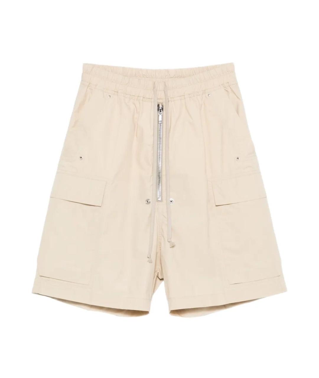 RICK OWENS Бежевые хлопковые шорты, фото 1