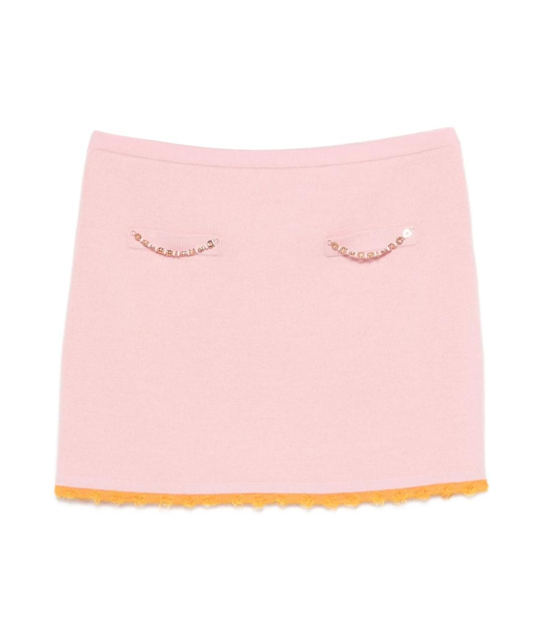 CASABLANCA Розовая шерстяная юбка мини, фото 1