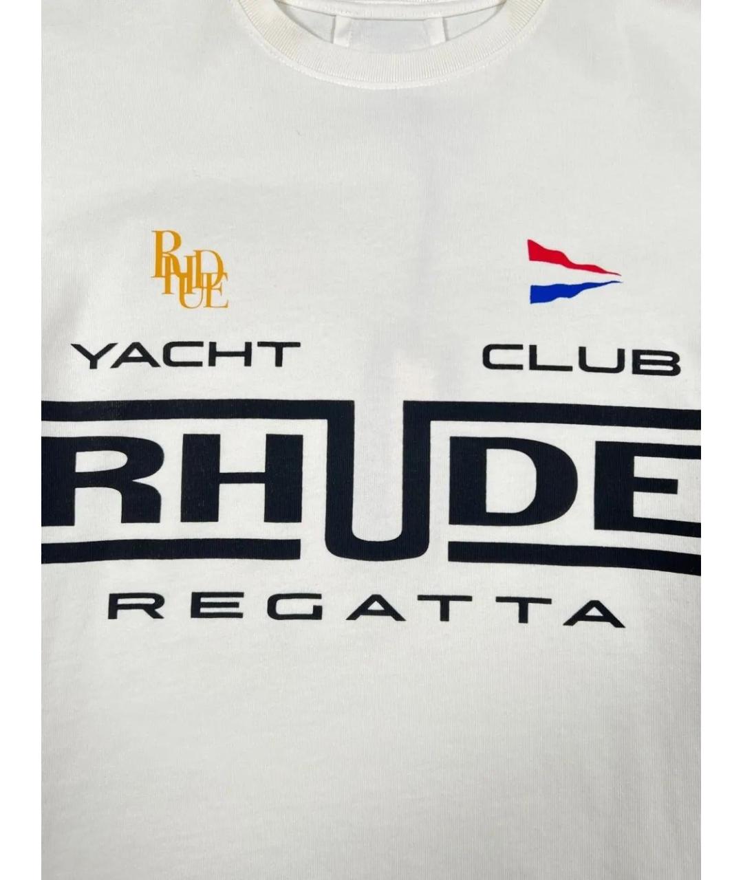 RHUDE Белая хлопковая футболка, фото 2