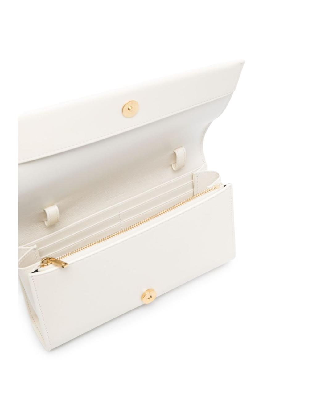 JIL SANDER Белая кожаная сумка через плечо, фото 3