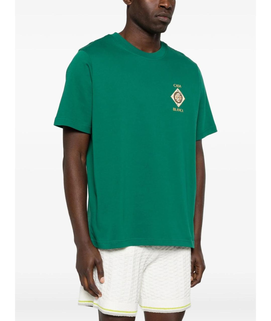 CASABLANCA Зеленая хлопковая футболка, фото 2