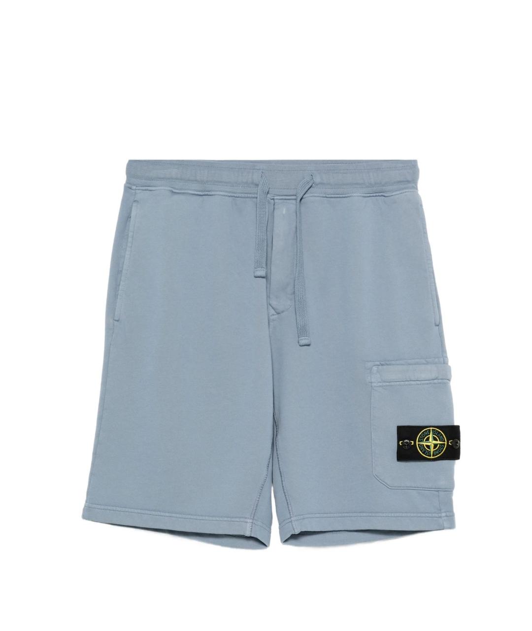 STONE ISLAND Голубые хлопковые шорты, фото 3