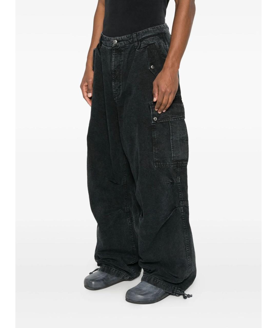 RHUDE Черные хлопковые повседневные брюки, фото 2