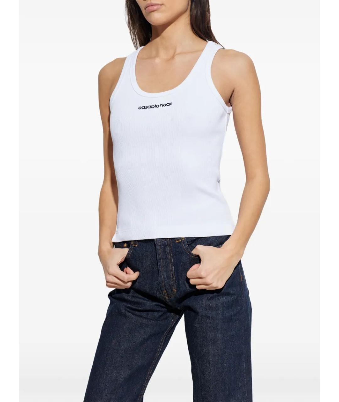 CASABLANCA Белая хлопковая майка, фото 2