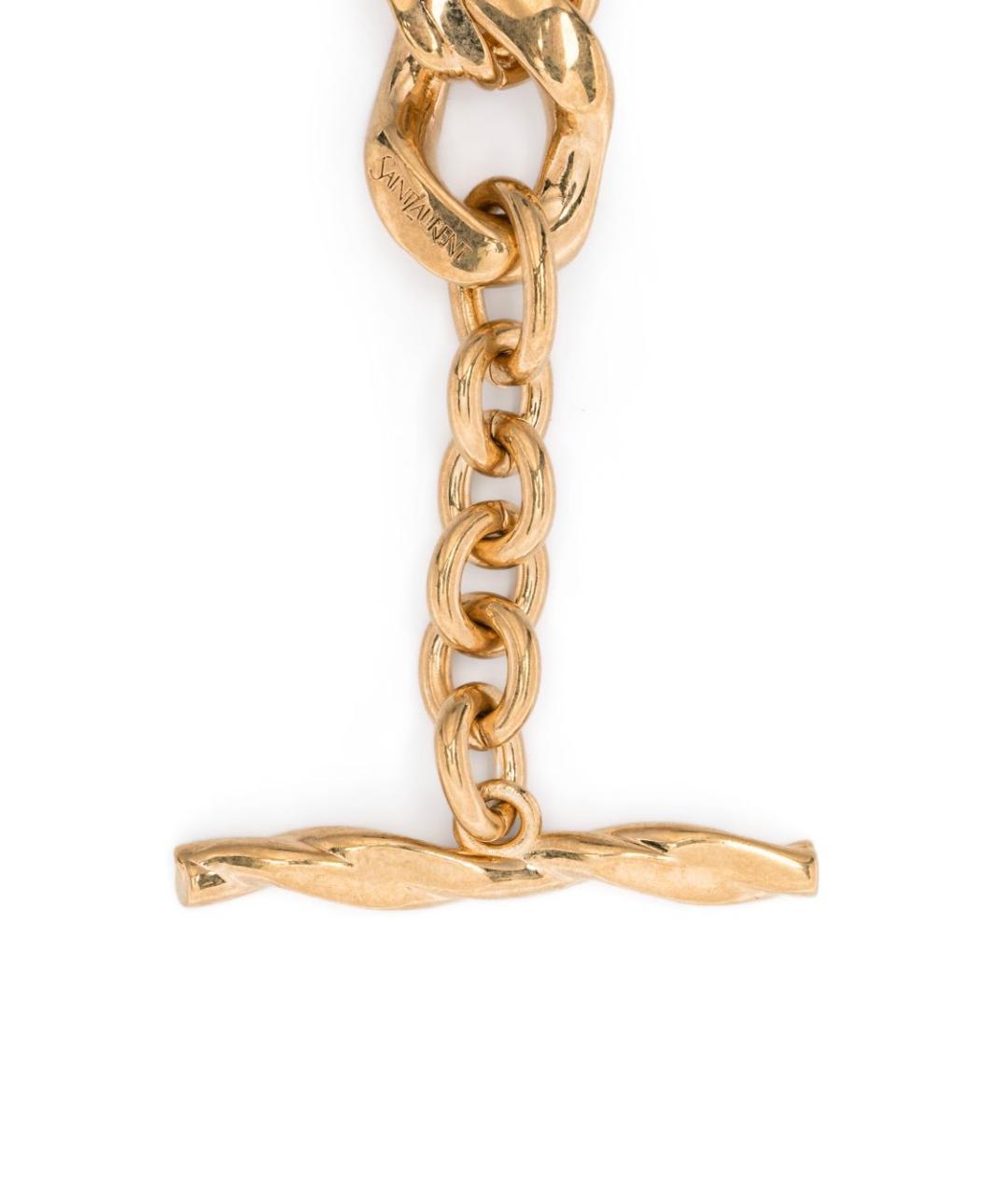 SAINT LAURENT Золотой металлический браслет, фото 3