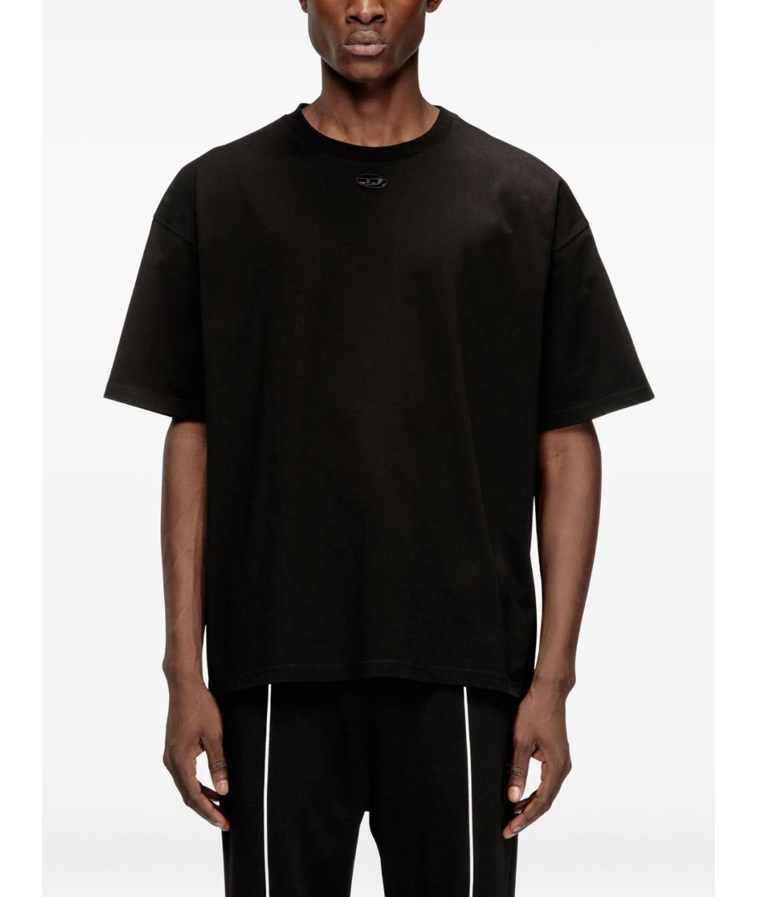 DIESEL Черная хлопковая футболка, фото 2