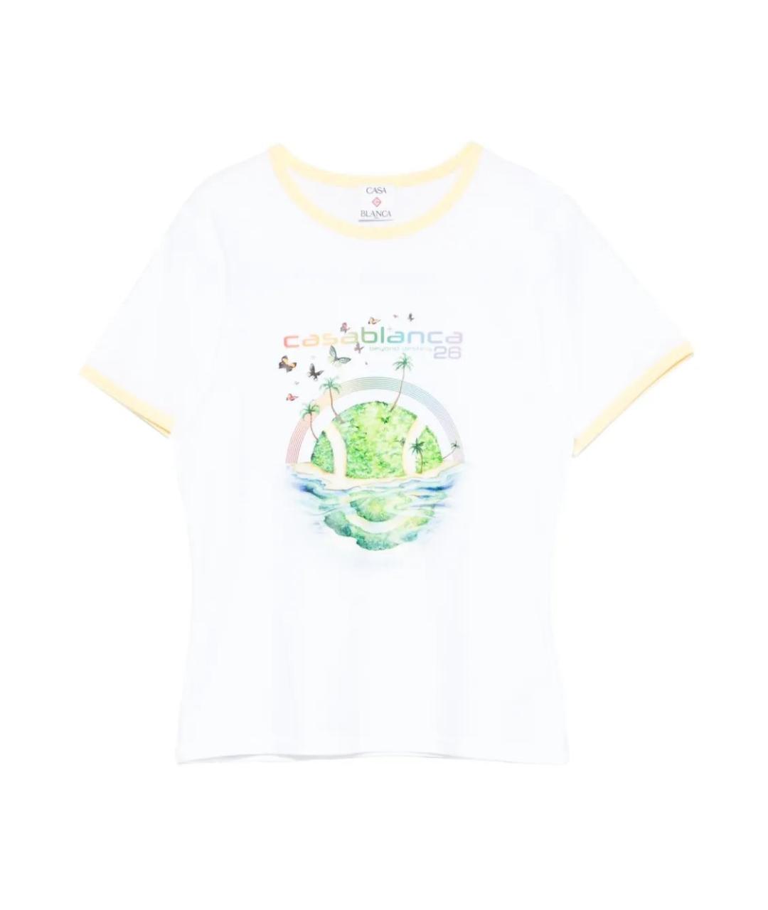 CASABLANCA Белая хлопковая футболка, фото 1
