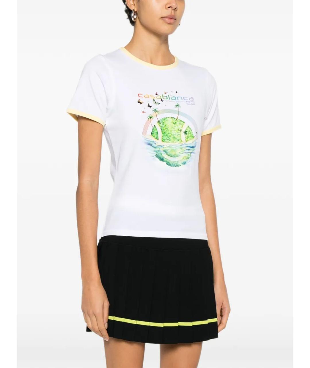 CASABLANCA Белая хлопковая футболка, фото 2