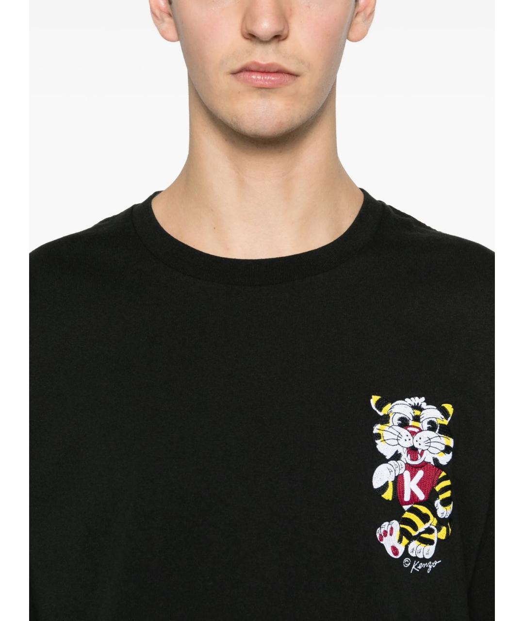 KENZO Черная хлопковая футболка, фото 2