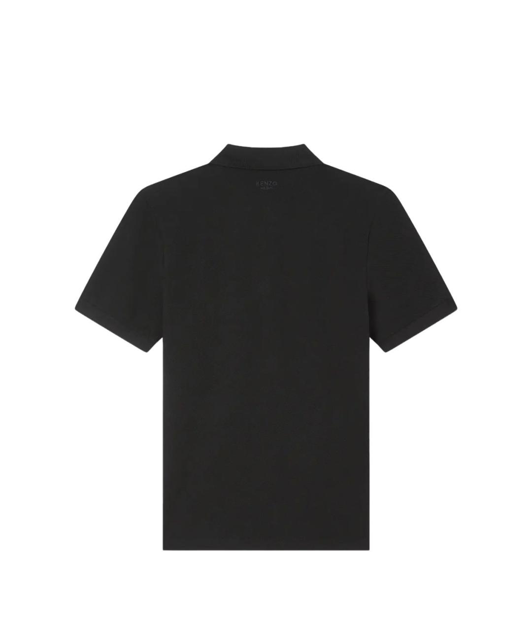 KENZO Черное хлопковое поло с коротким рукавом, фото 2