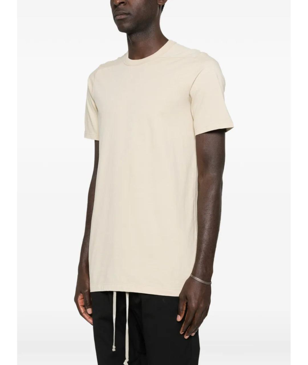 RICK OWENS Бежевая хлопковая футболка, фото 2