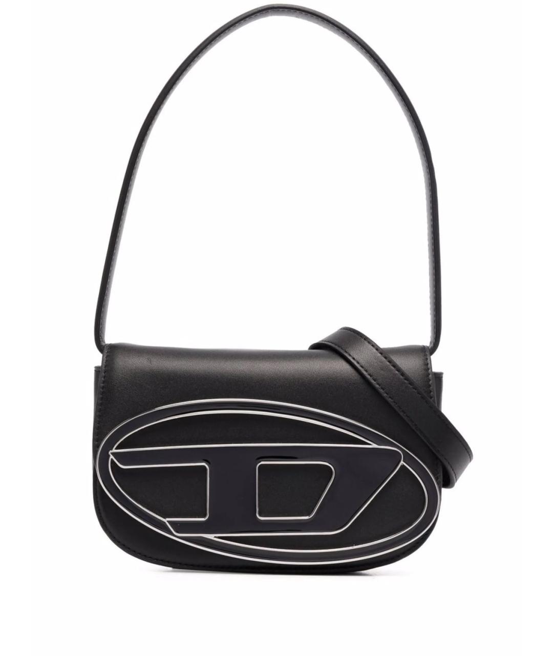 DIESEL Черная кожаная сумка через плечо, фото 1