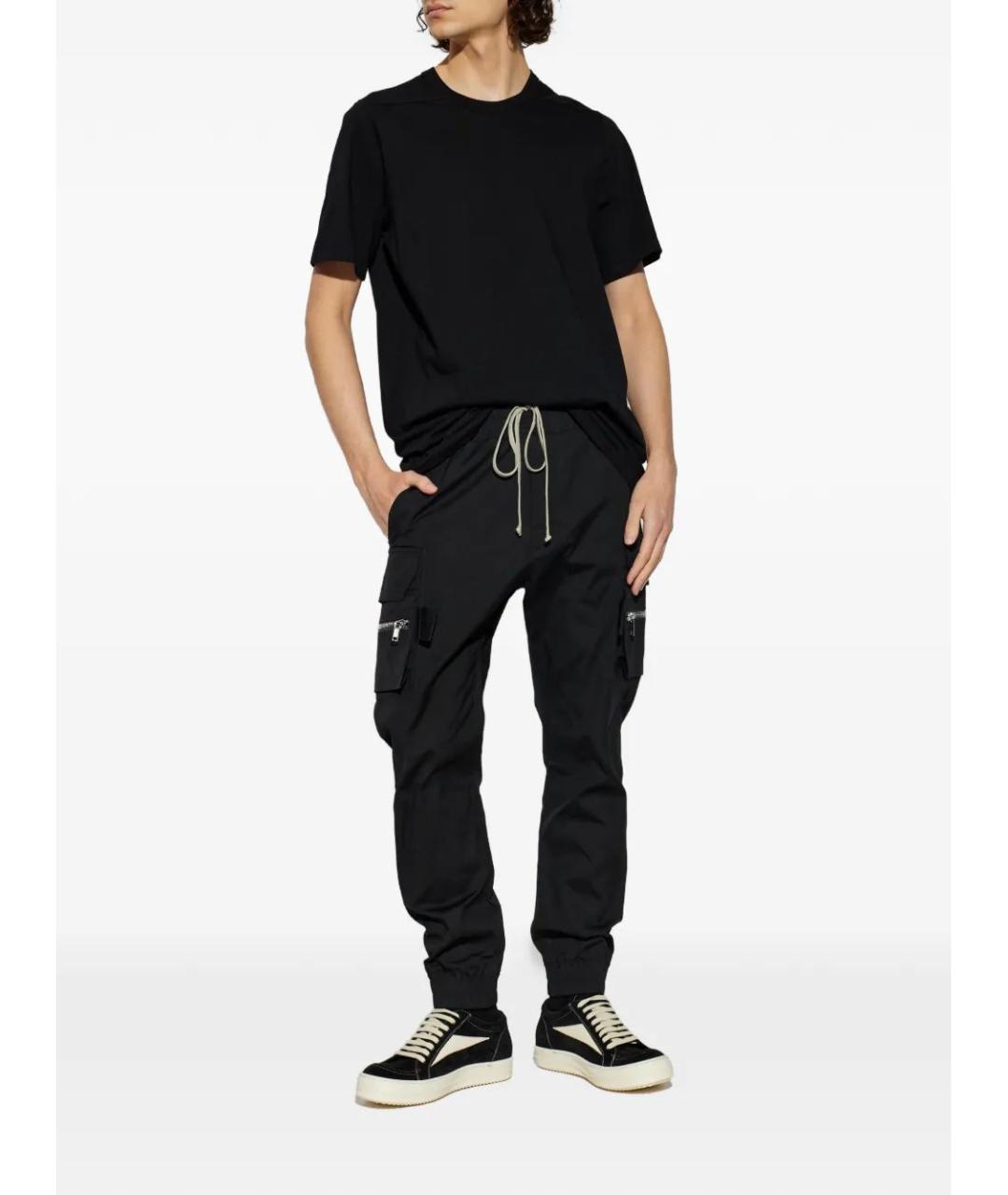 RICK OWENS Черная хлопковая футболка, фото 2