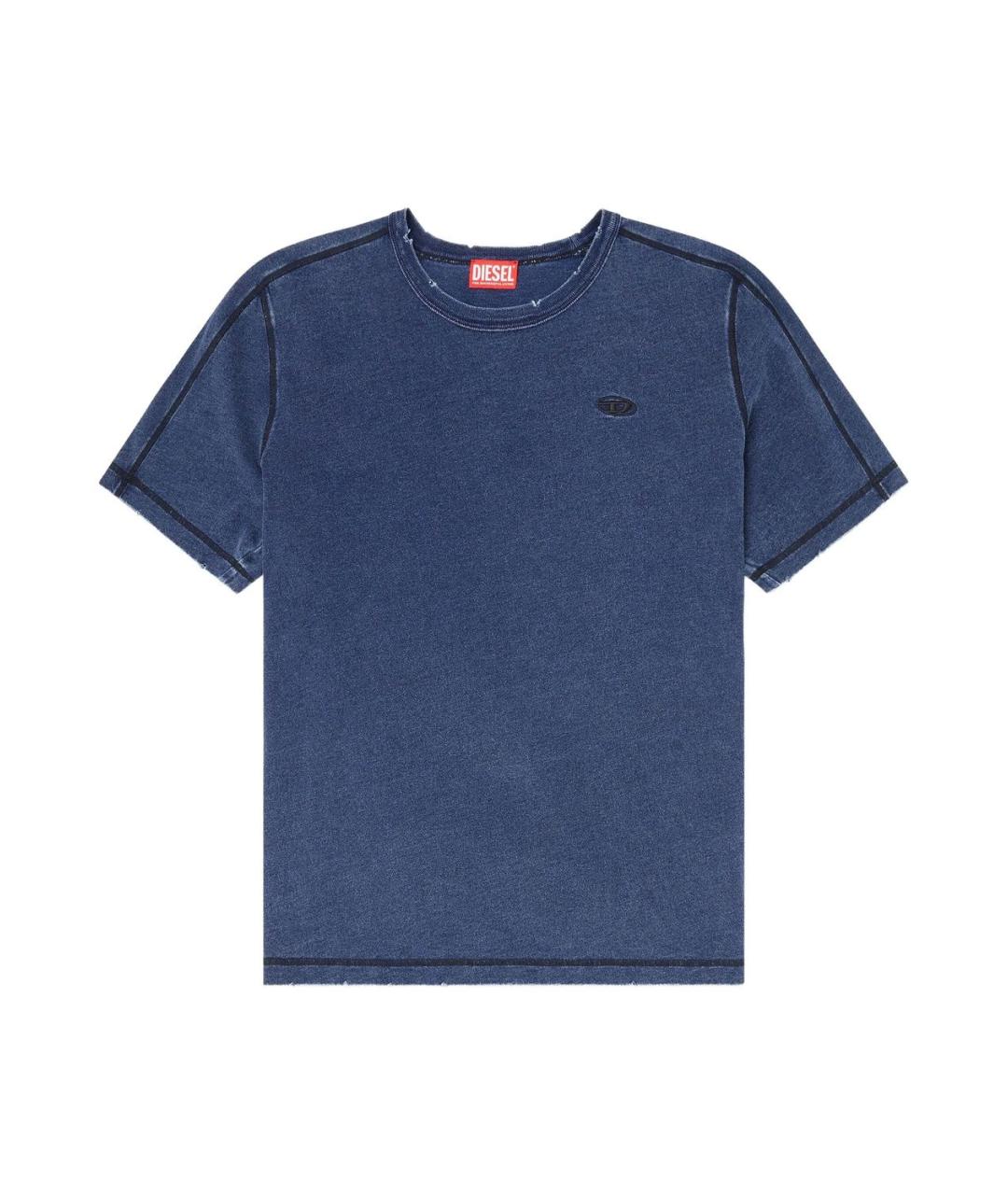 DIESEL Синяя хлопковая футболка, фото 1