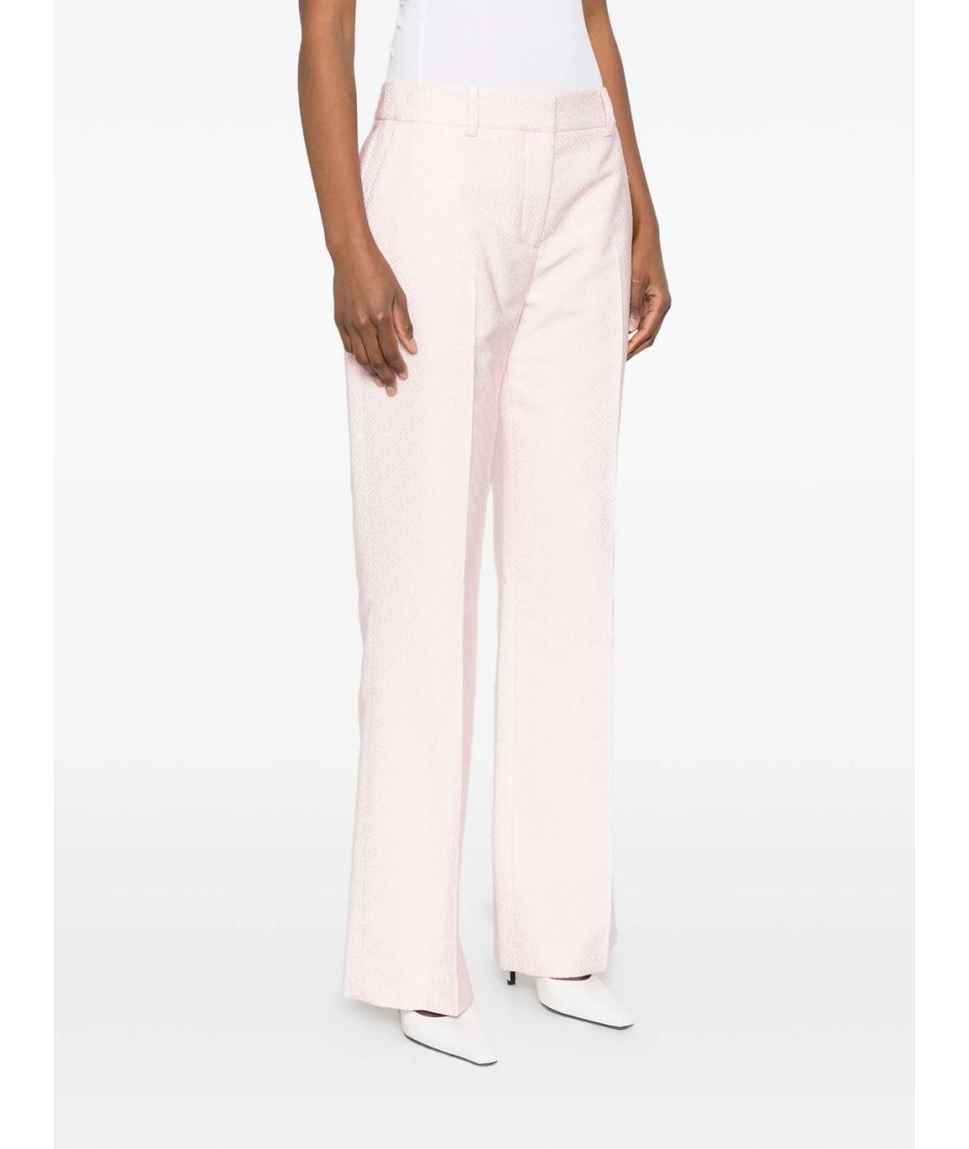 CASABLANCA Розовые полиэстеровые прямые брюки, фото 2