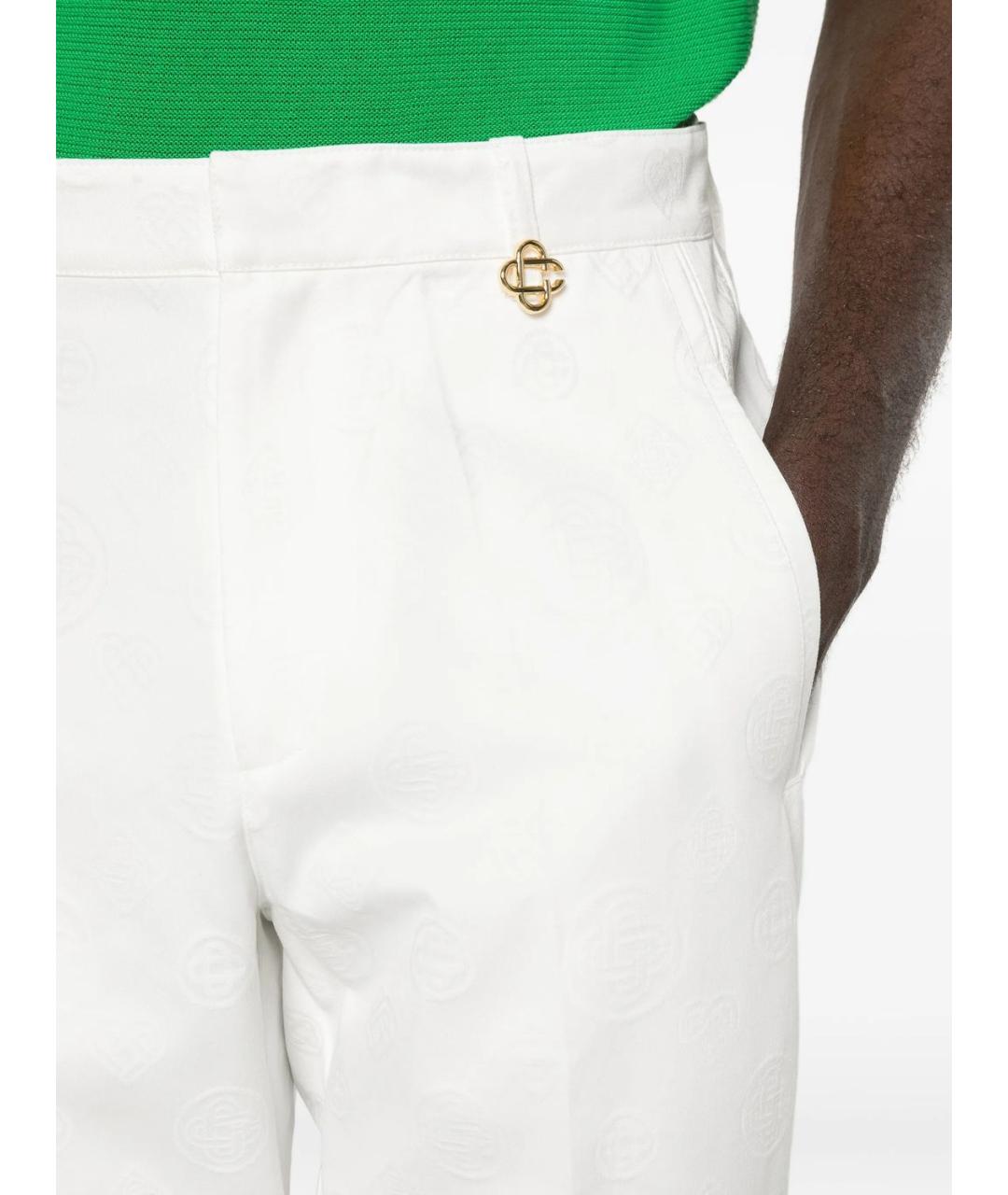CASABLANCA Белые хлопковые повседневные брюки, фото 2