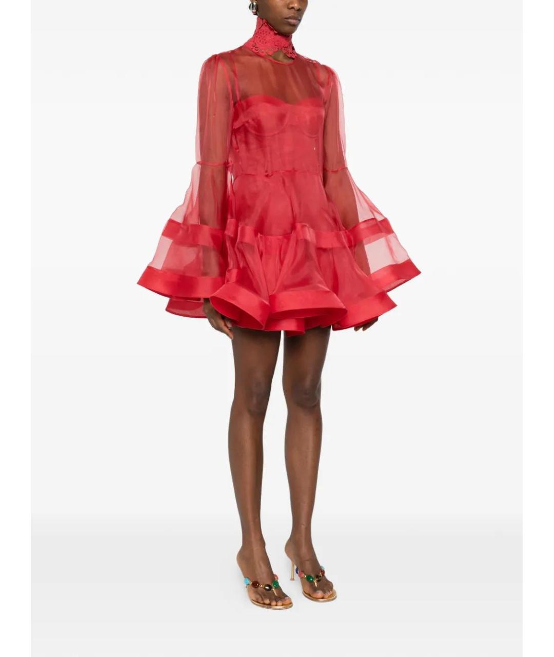 ZIMMERMANN Красное полиэстеровое вечернее платье, фото 3