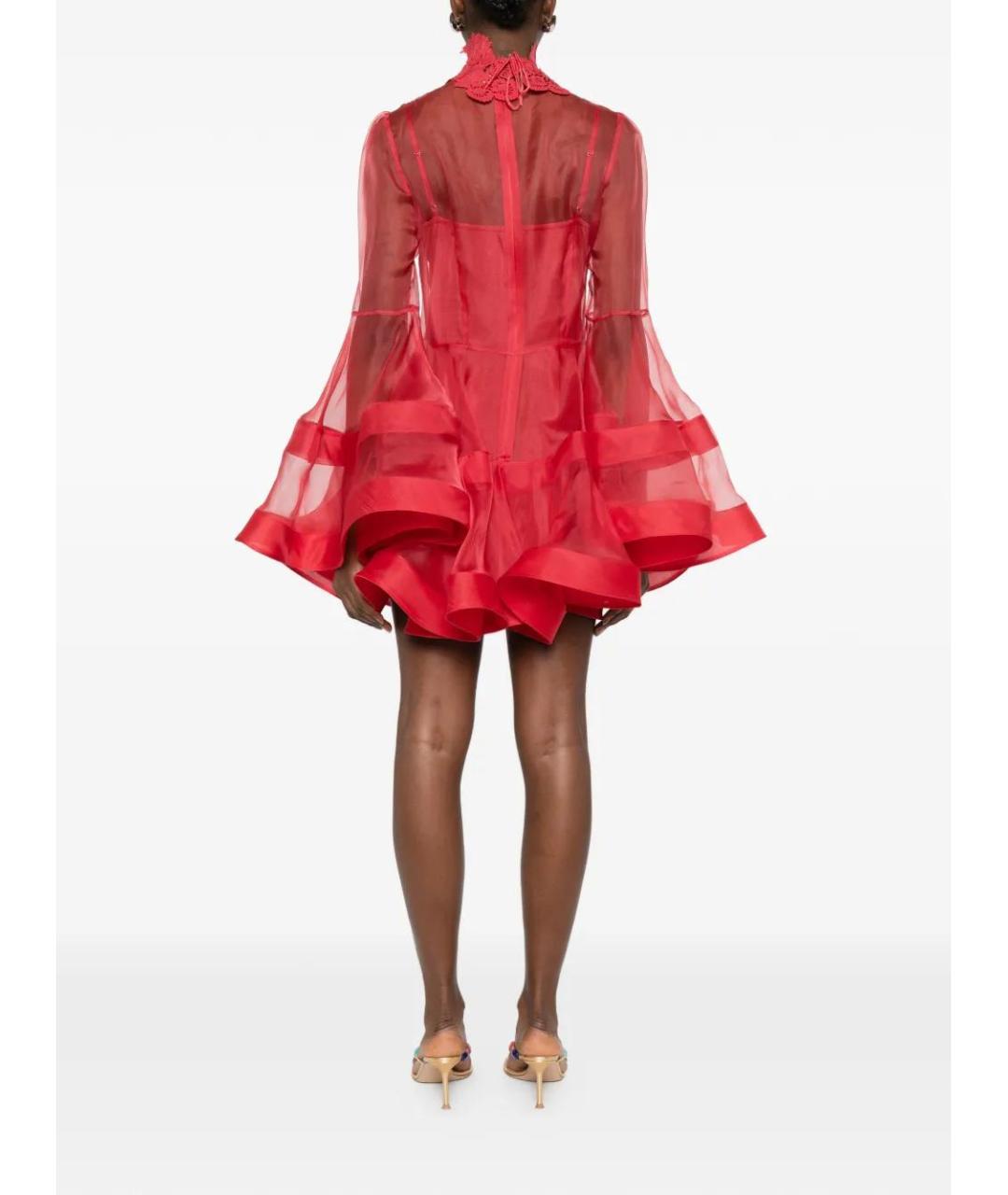 ZIMMERMANN Красное полиэстеровое вечернее платье, фото 4