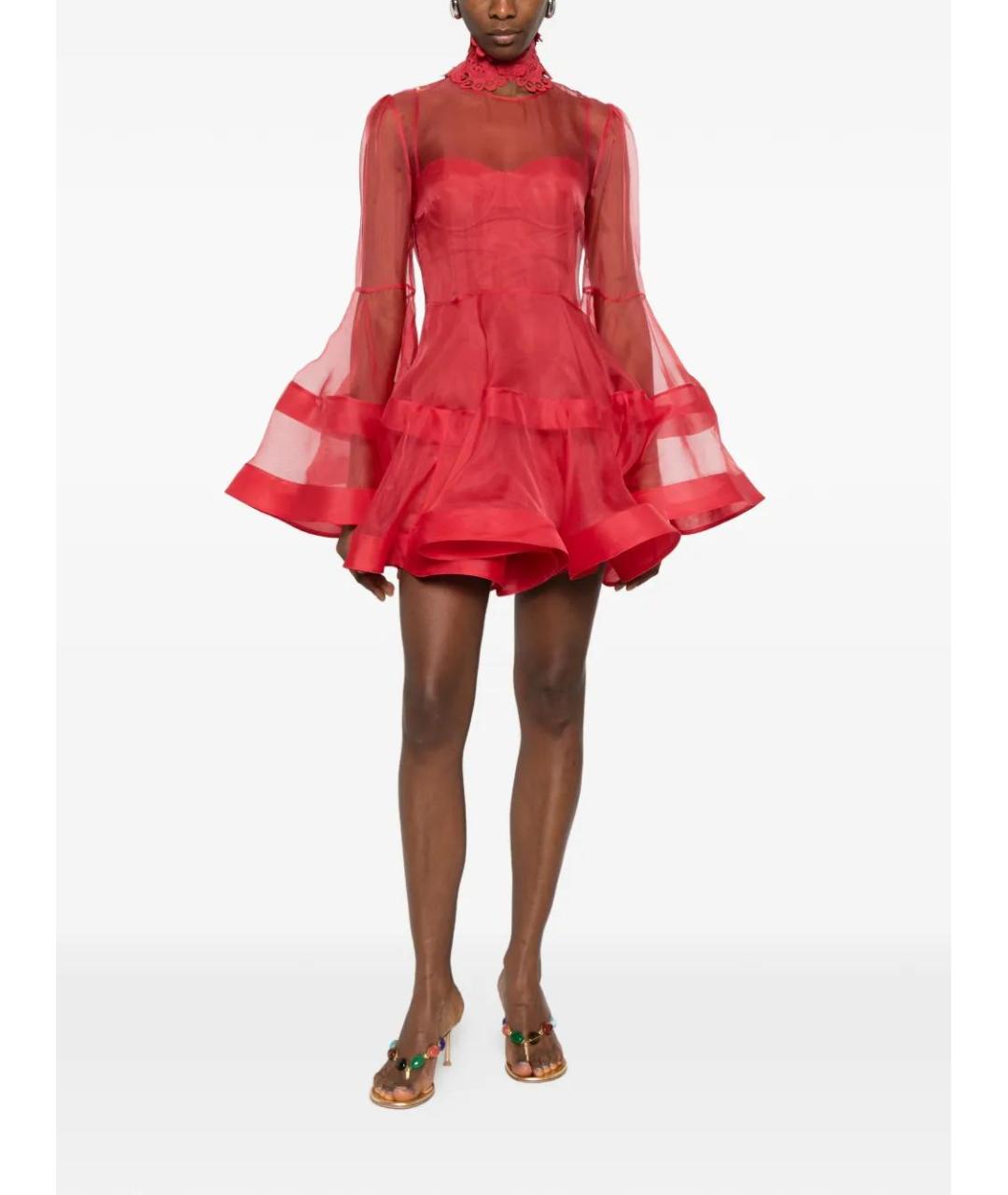 ZIMMERMANN Красное полиэстеровое вечернее платье, фото 2