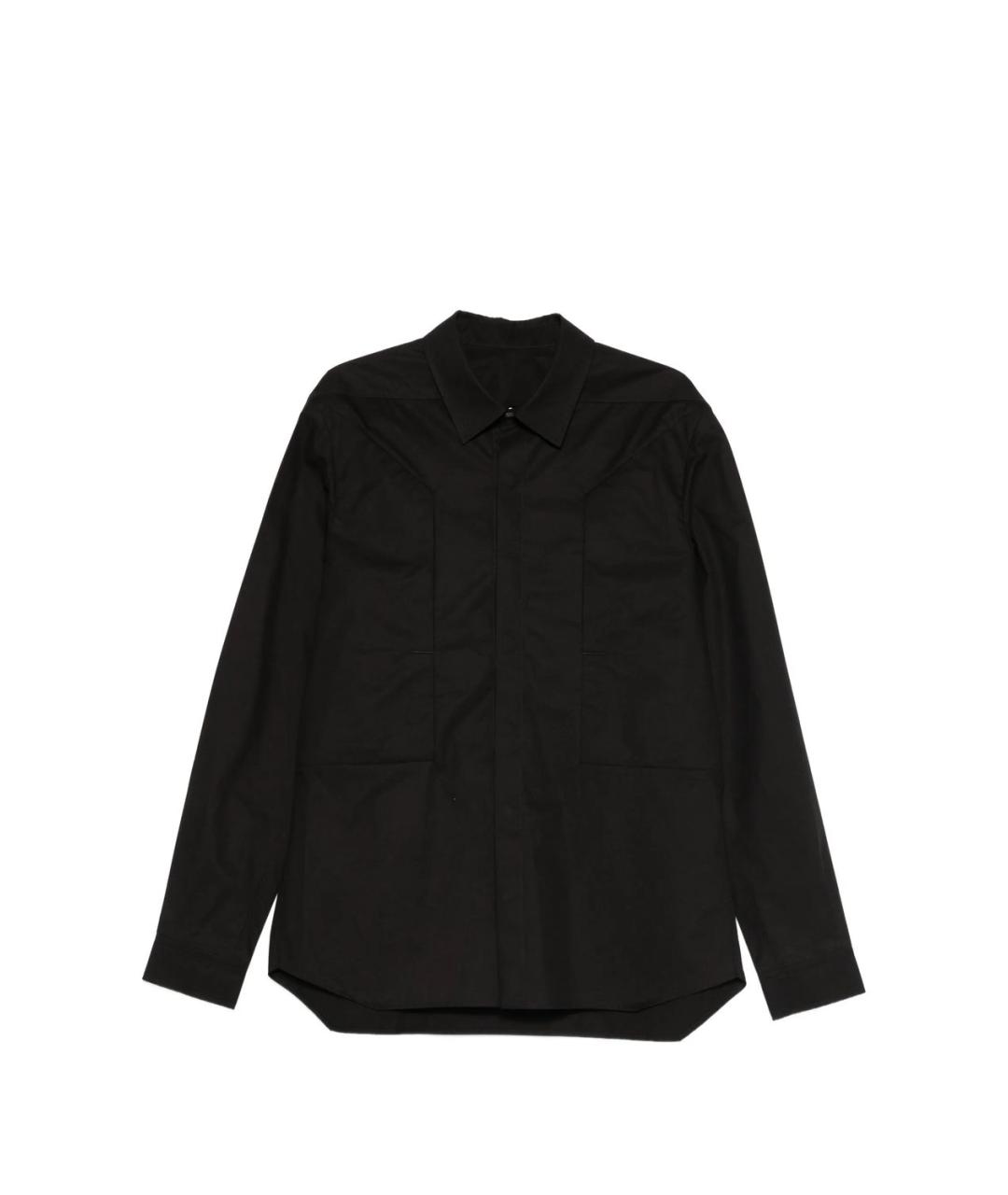 RICK OWENS Черная хлопковая кэжуал рубашка, фото 1