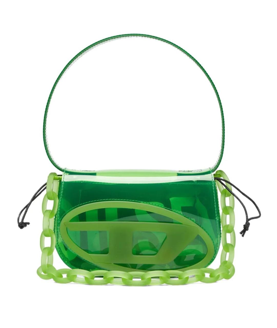 DIESEL Зеленая кожаная сумка через плечо, фото 1