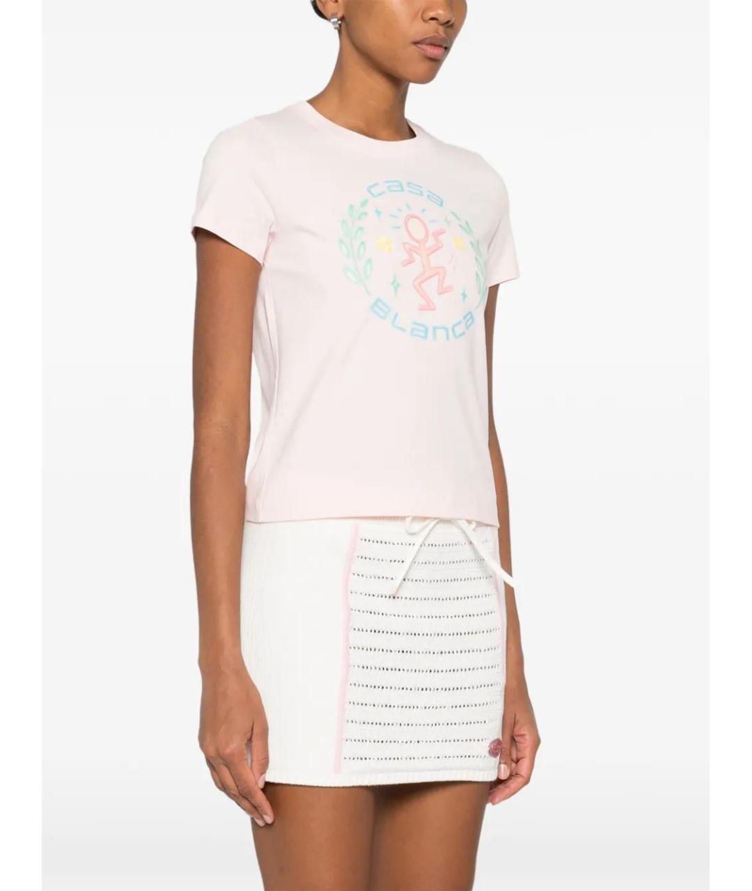 CASABLANCA Розовая хлопковая футболка, фото 2