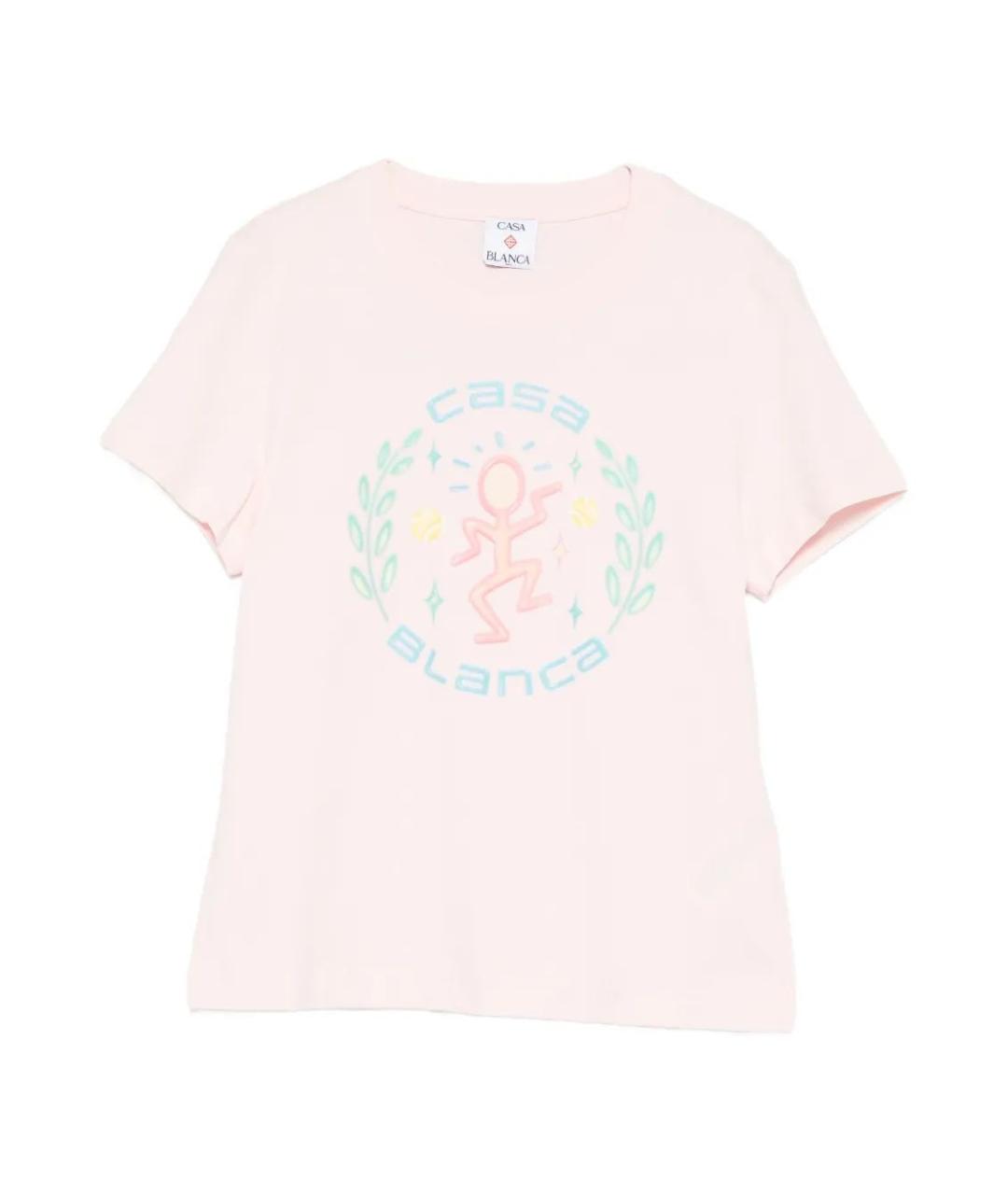 CASABLANCA Розовая хлопковая футболка, фото 1