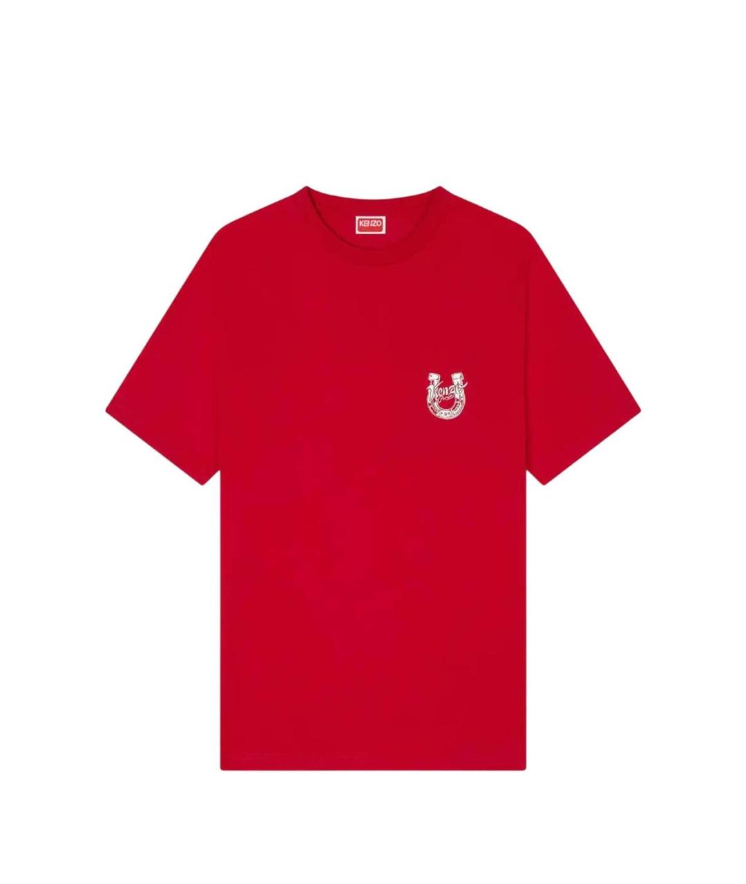 KENZO Красная хлопковая футболка, фото 1
