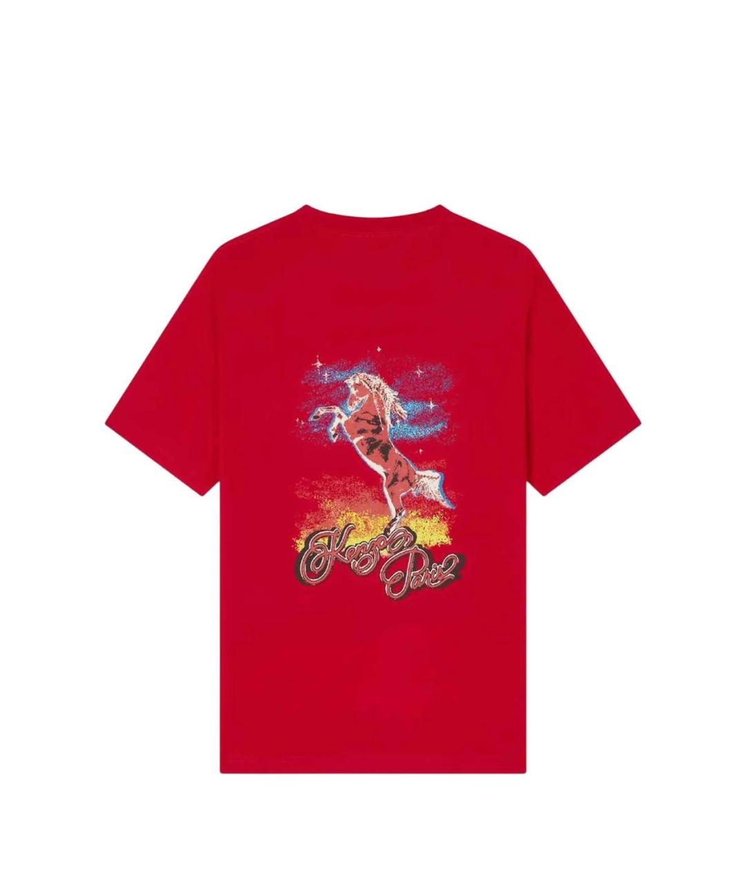 KENZO Красная хлопковая футболка, фото 2