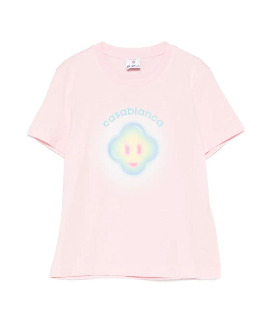 CASABLANCA Розовая хлопковая футболка, фото 1