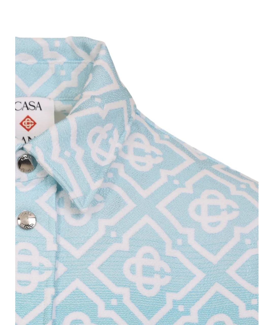 CASABLANCA Синяя хлопко-полиэстеровая кэжуал рубашка, фото 2