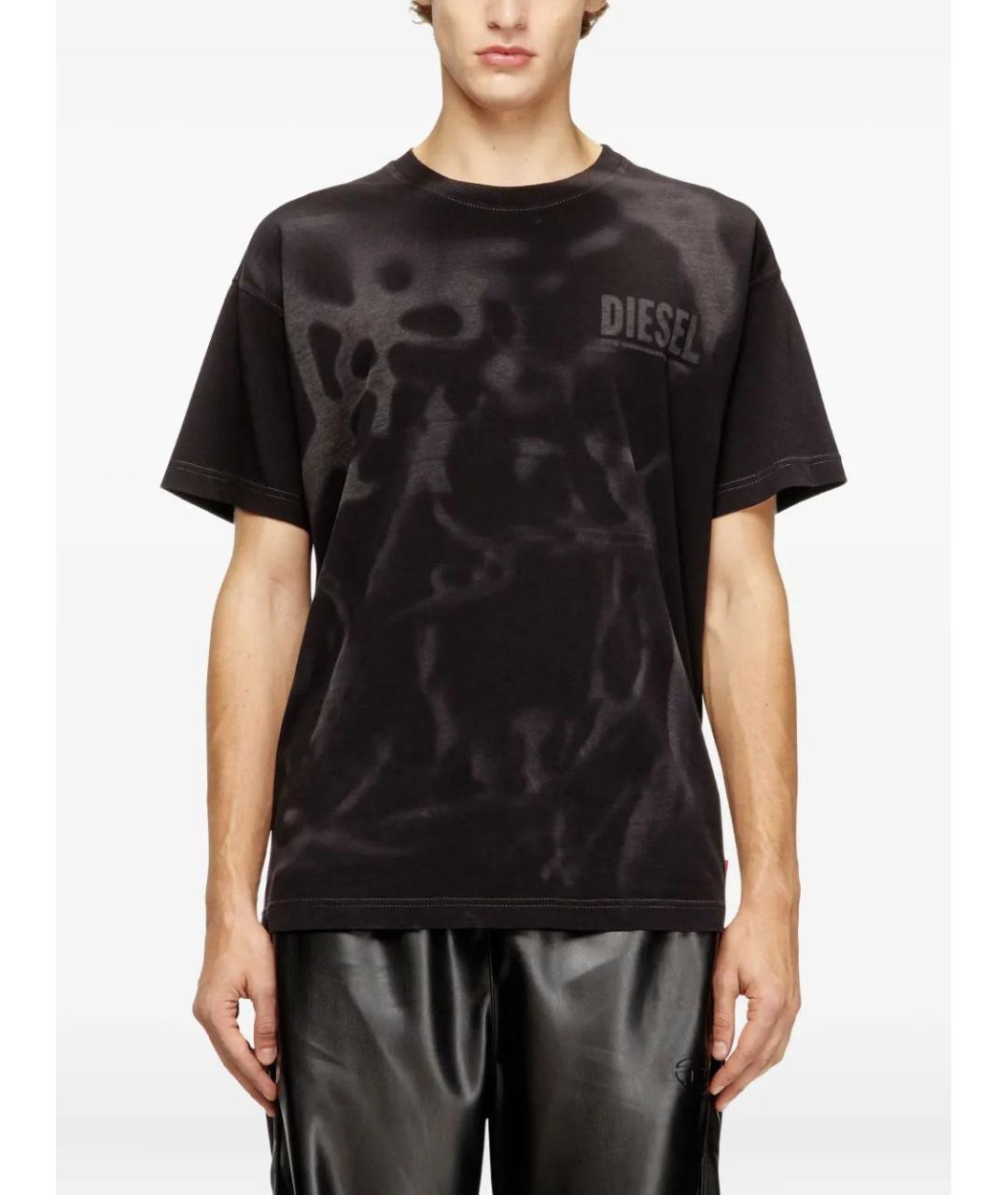 DIESEL Черная хлопковая футболка, фото 2