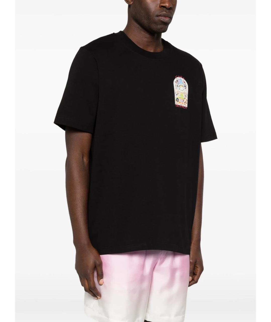 CASABLANCA Черная хлопковая футболка, фото 2