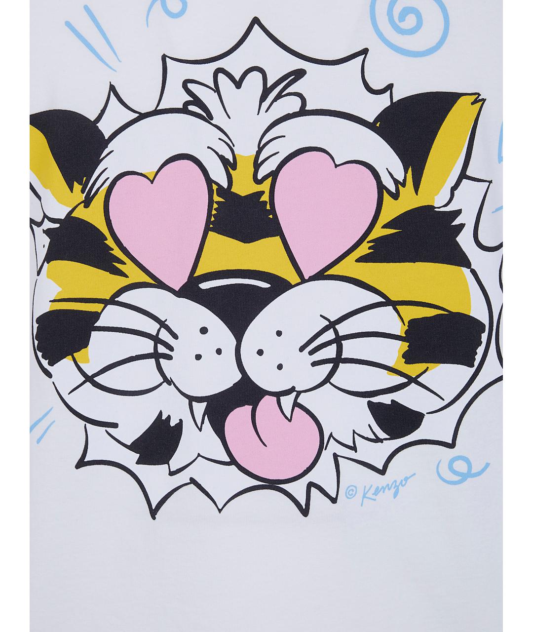 KENZO Белая хлопковая футболка, фото 3