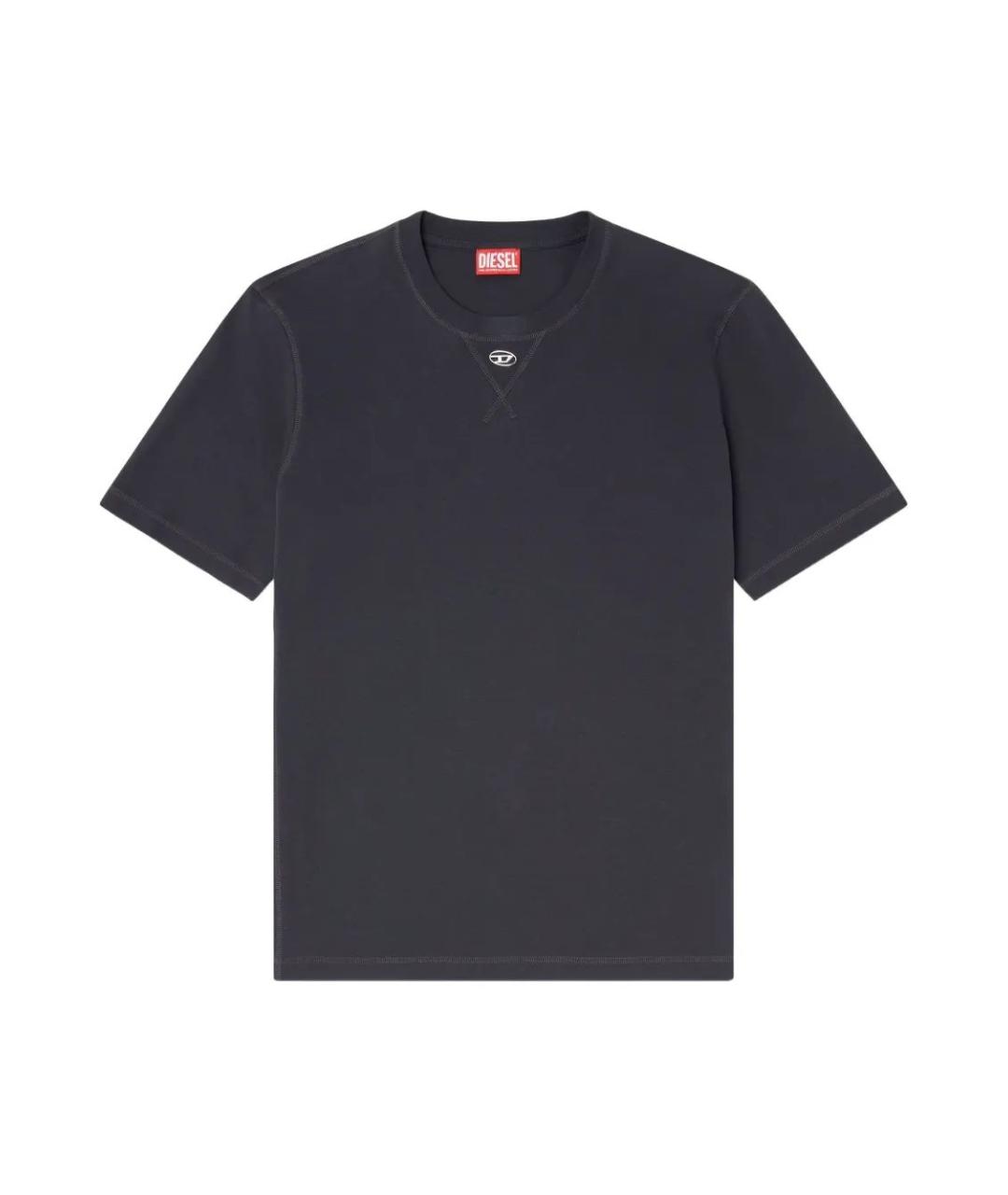 DIESEL Черная хлопковая футболка, фото 1