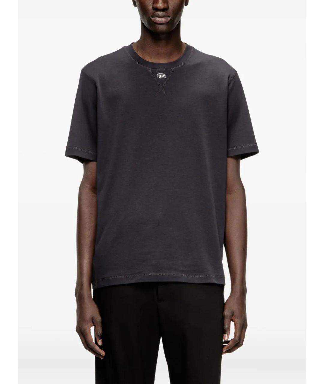 DIESEL Черная хлопковая футболка, фото 2