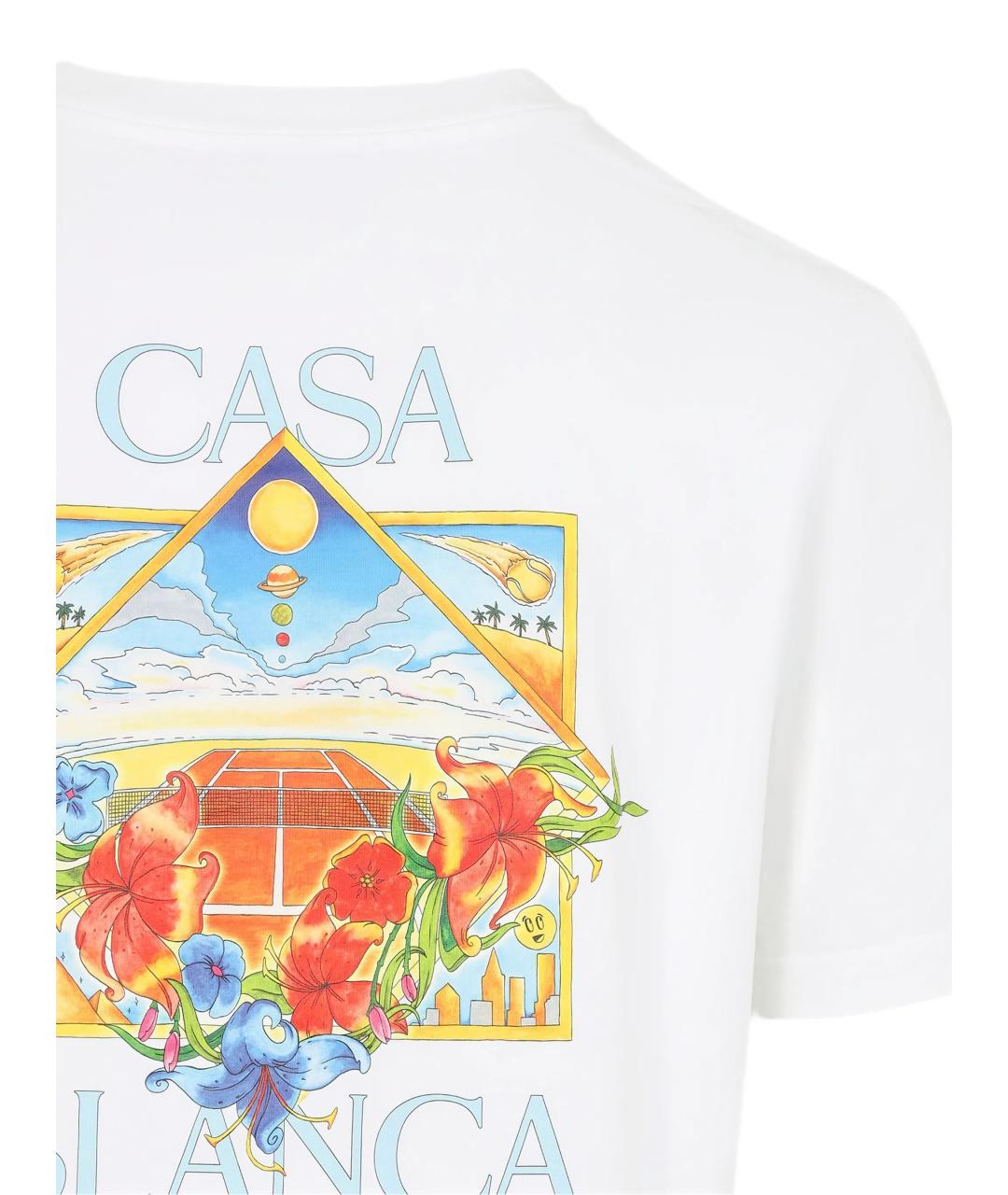 CASABLANCA Белая хлопковая футболка, фото 3