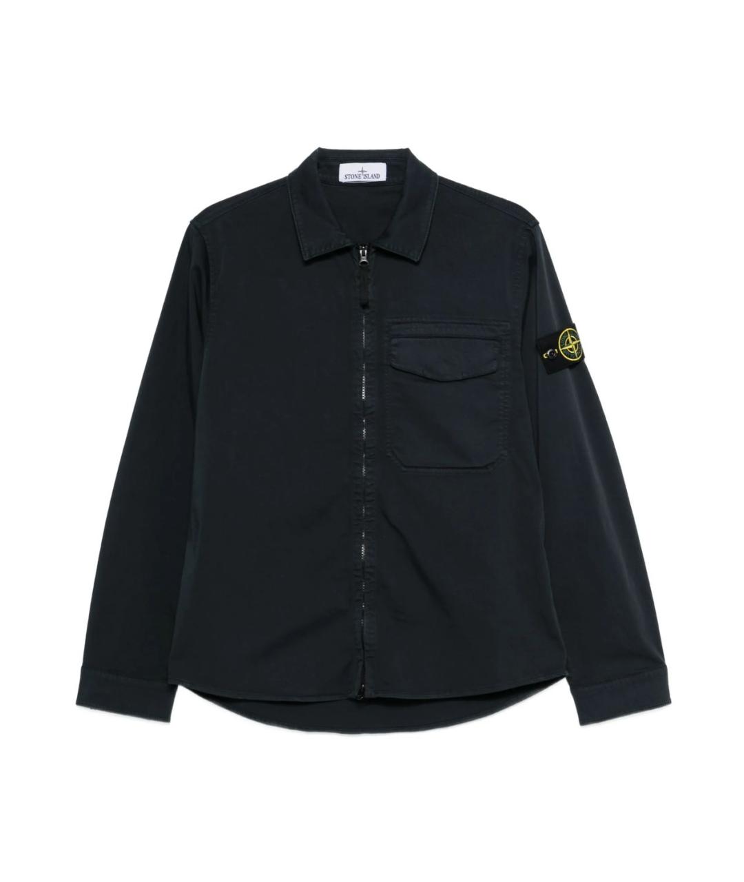 STONE ISLAND Темно-синяя хлопковая куртка, фото 1