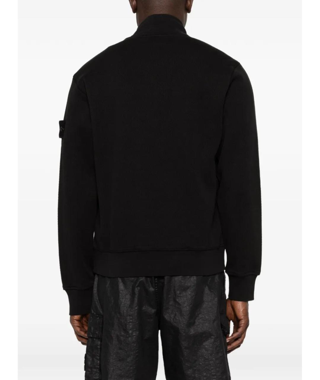 STONE ISLAND Черный хлопковый кардиган, фото 2
