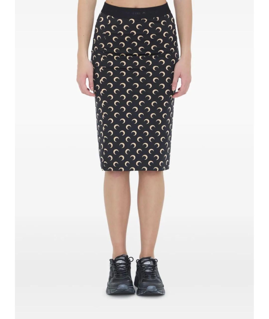 MARINE SERRE Черная полиамидовая юбка миди, фото 5