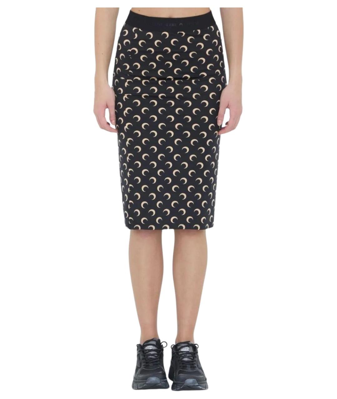 MARINE SERRE Черная полиамидовая юбка миди, фото 1